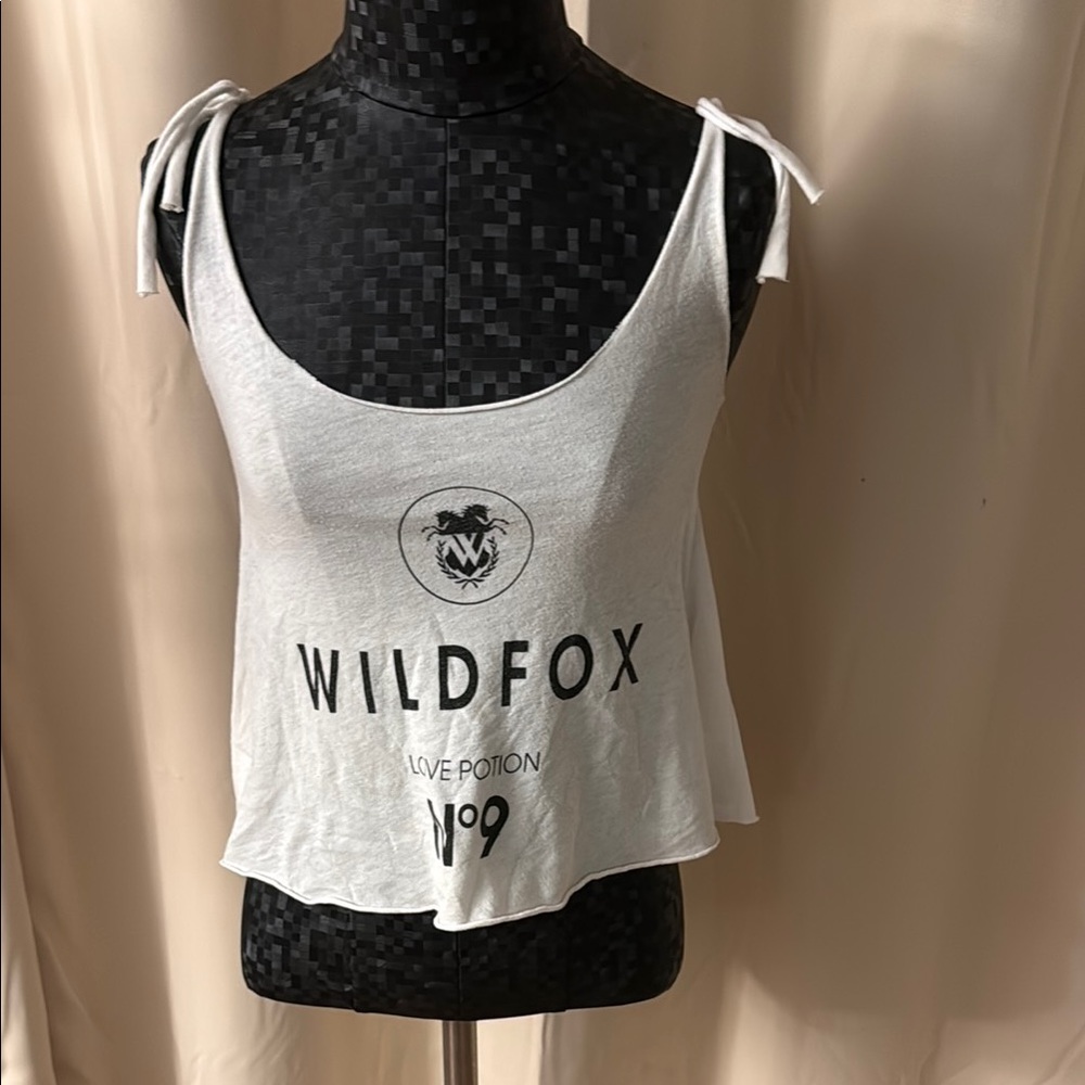 Wildfox White Graphic Tank Top XS